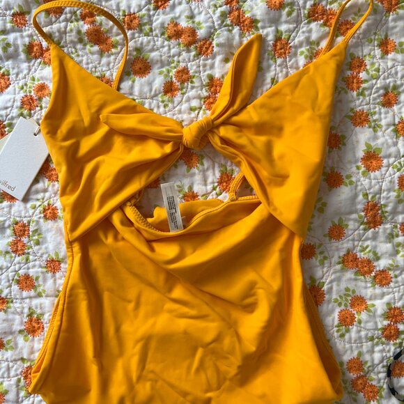 Aritzia Wilfred Noe Tie-Front Bodysuit/Swimsuit (Yellow, XS) - Picture 1 of 9